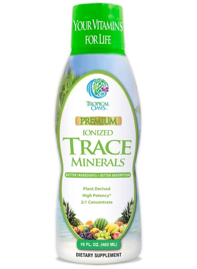 Tropical Oasis - Premium Ionized Plant Based Trace Minerals Liquid Formula- 74 essential minerals in liquid form for up to 96% Absorption - 16 oz, 32 servings - Image 1