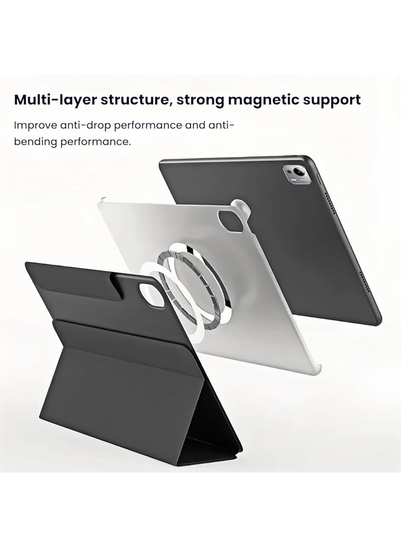 general Magnetic Case Compatible with Xiaomi Pad 7S Pro 12.5 Inch 2025 Tablet, Magnetic Separation Intelligent Double-sided Clip Cover with Adjustable Folding Stand and Pen Holder - Image 3