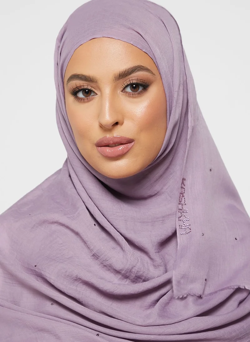 KASHKHA Voile Cotton Hijab With Stone Work