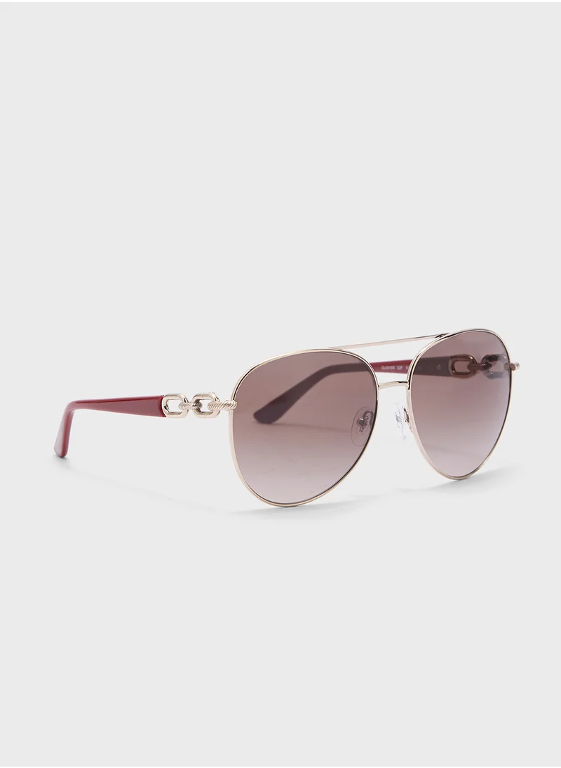 جس Metal Shaped Sunglasses