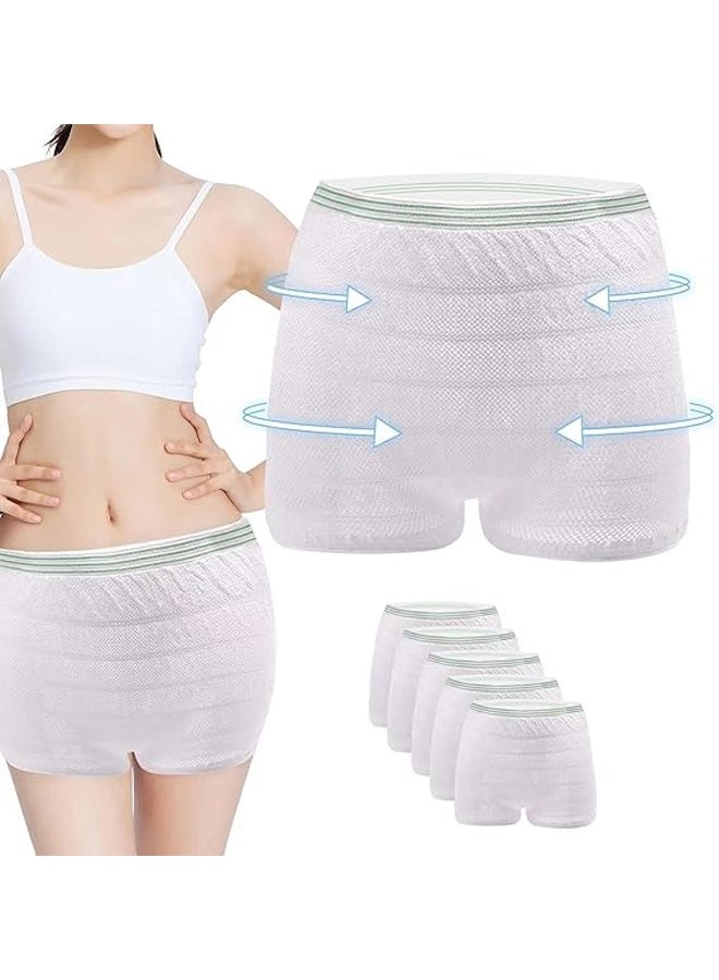 DUNISO 5 Pack Women's Disposable Underwear，Disposable High Waist Postpartum High-elastic Underwear，Breathable Mesh Panties C Section，Soft, Breathable, Stretchy，Suitable for Women After Surgery，Pregnant Women, Postpartum Women, Incontinent Elderly and Patients  - Image 1