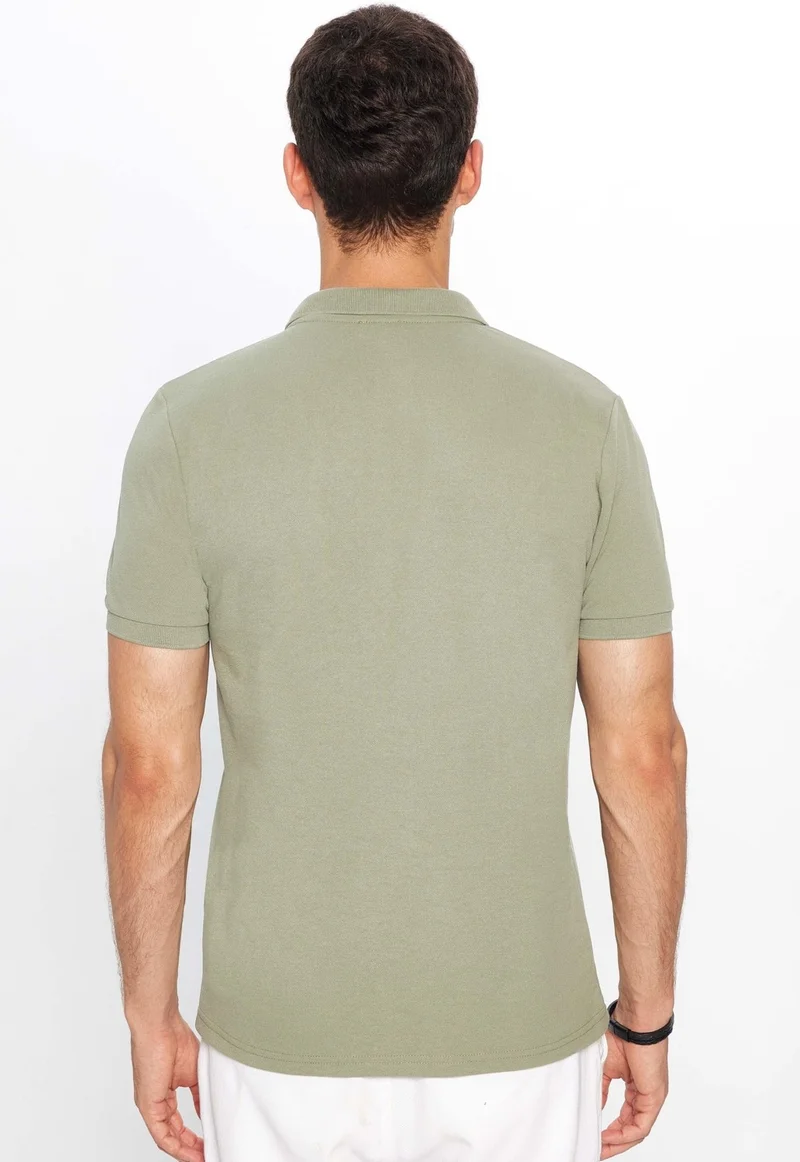 Tudors Men's Slim Fit Narrow Cut Cotton Soft Textured Cool Keeping Fabric Plain Pique Polo Collar T-Shirt