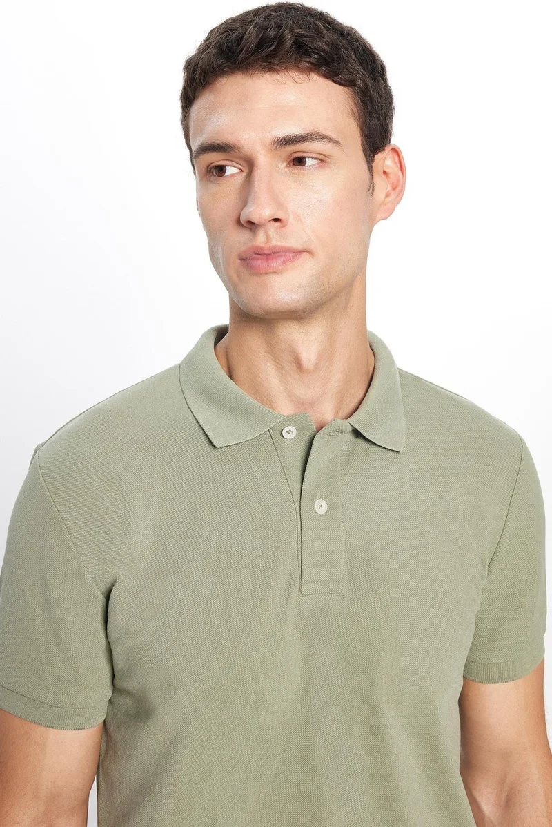 Tudors Men's Slim Fit Narrow Cut Cotton Soft Textured Cool Keeping Fabric Plain Pique Polo Collar T-Shirt