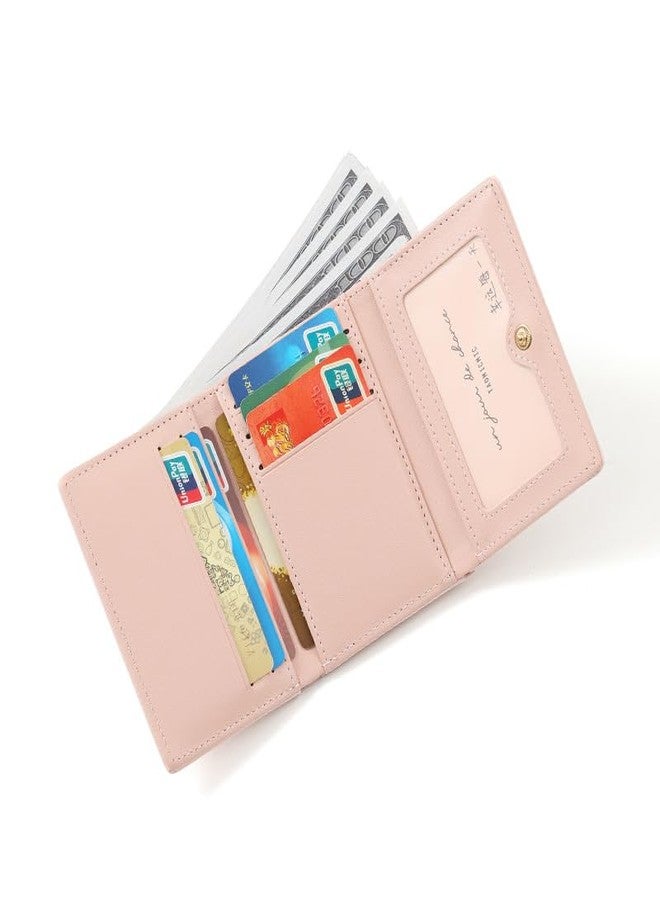 LacyLook Cute Small Trifold Wallets for Teen Girl Women PU Leather Trifold Small Wallet Cash Pocket 3D Art Design Coin Purse Holder with ID Window for Girls Women (Purple) - Image 4