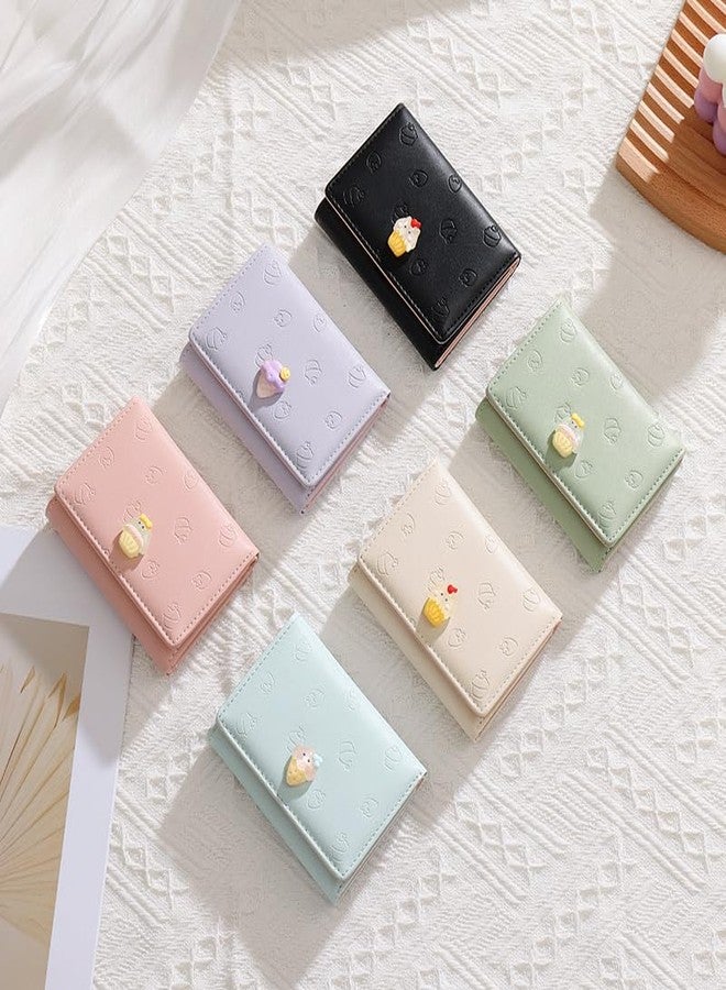 LacyLook Cute Small Trifold Wallets for Teen Girl Women PU Leather Trifold Small Wallet Cash Pocket 3D Art Design Coin Purse Holder with ID Window for Girls Women (Purple) - Image 3
