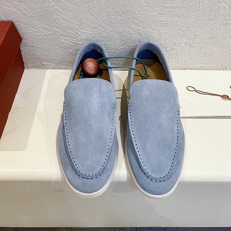 European Station Classic British Style Loafers Tassel Metal Buckle Slip-On Flat Lovers' Shoes - Image 1