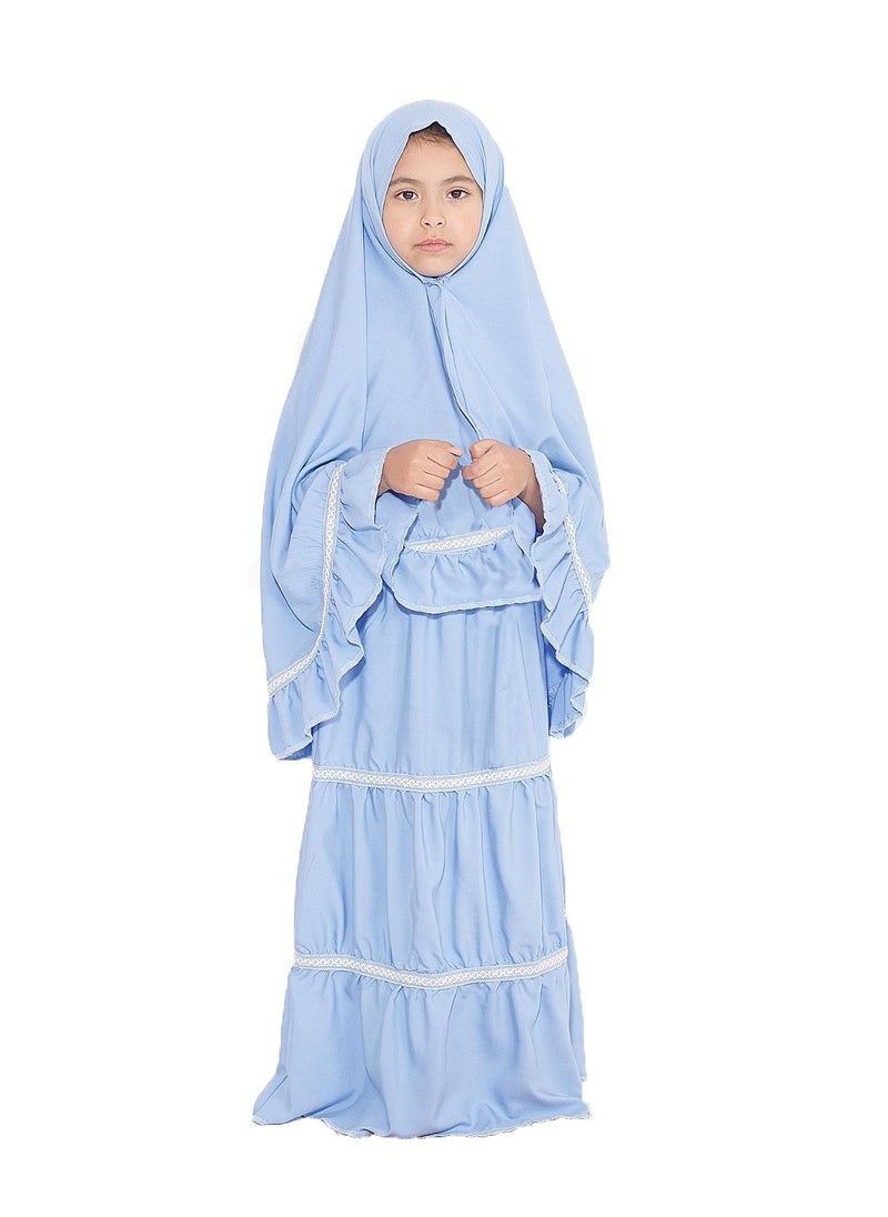 Elanesa  Ruffle Prayers Set For Kids Turquoise Color  - Image 5