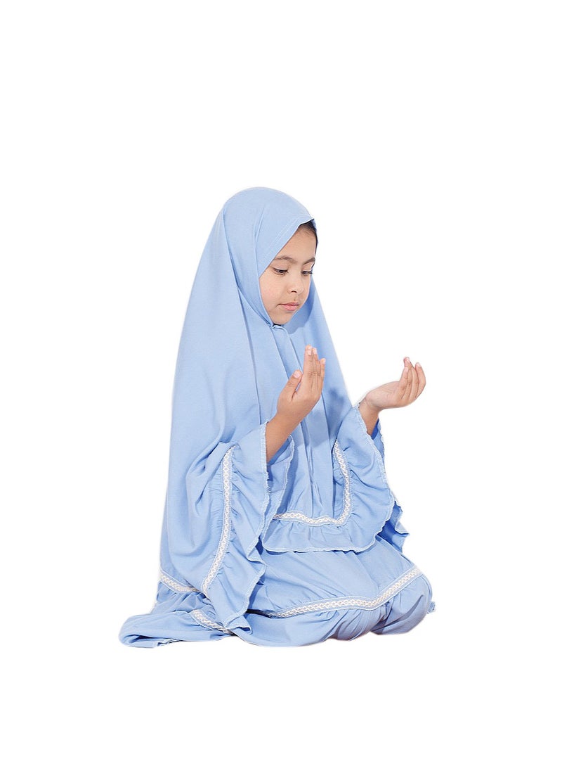 Elanesa  Ruffle Prayers Set For Kids Turquoise Color  - Image 2