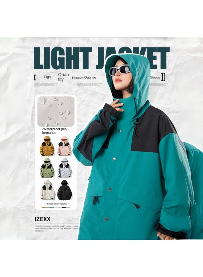 Izexx جاكيت شحن مقاوم للماء والرياح من علامة Tide Brand Mountain بتصميم ملون متباين للرجال والنساء - Image 2