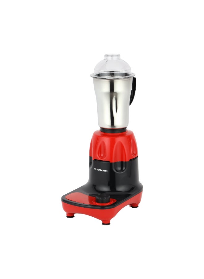 أولسنمارك مطحنة وعجان 5 في 1 مع إناء طهي مانع للالتصاق 750 W OMSB2426K أحمر/فضي/شفاف - Image 2