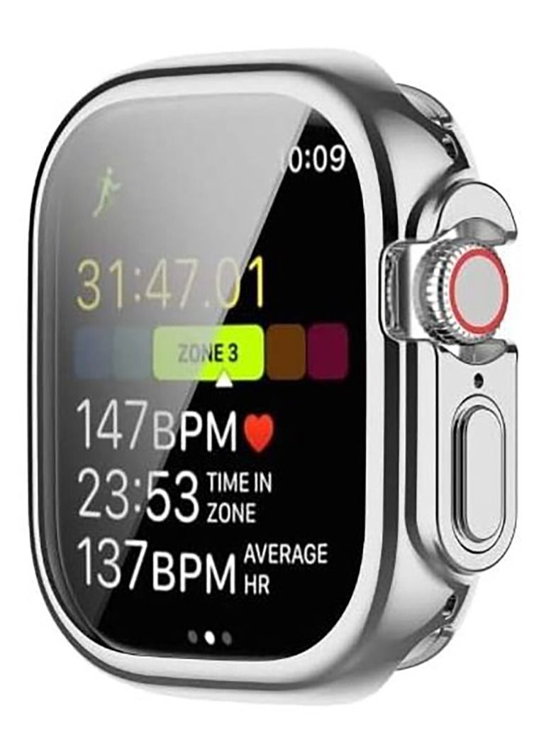 غطاء حماية سيليكون كوفر لساعة ابل الترا 49 مم - فضي Apple Watch Ultra 49mm - Image 3