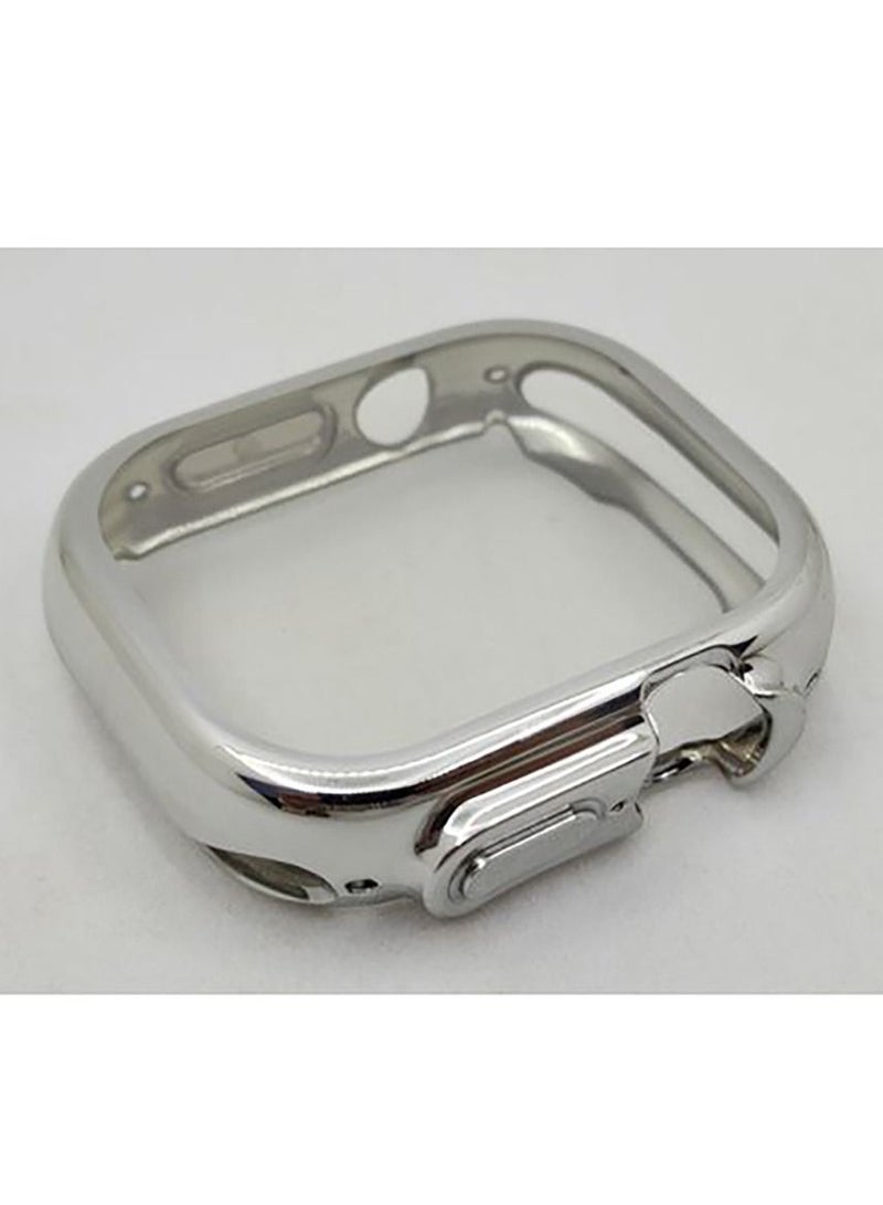 غطاء حماية سيليكون كوفر لساعة ابل الترا 49 مم - فضي Apple Watch Ultra 49mm - Image 4