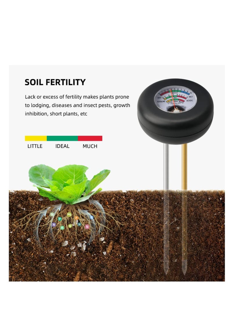 Soil Moisture Meter, 3-in-1 Soil Fertility/Moisture/pH Tester for Garden, Lawns, Farm, Indoor, Outdoor - Image 2