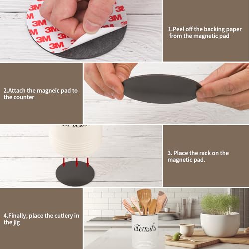 LiuLiXia Magnetic RV Utensil Holder Portable Metal Cutlery Organizer for Campers and Kitchen with Adhesive Magnet Stylish Countertop Organizer and Kitchen Decor Caddy - Image 5
