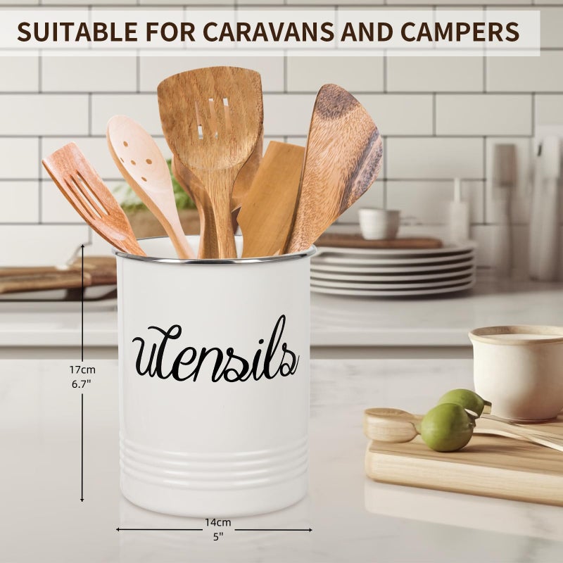 LiuLiXia Magnetic RV Utensil Holder Portable Metal Cutlery Organizer for Campers and Kitchen with Adhesive Magnet Stylish Countertop Organizer and Kitchen Decor Caddy - Image 4