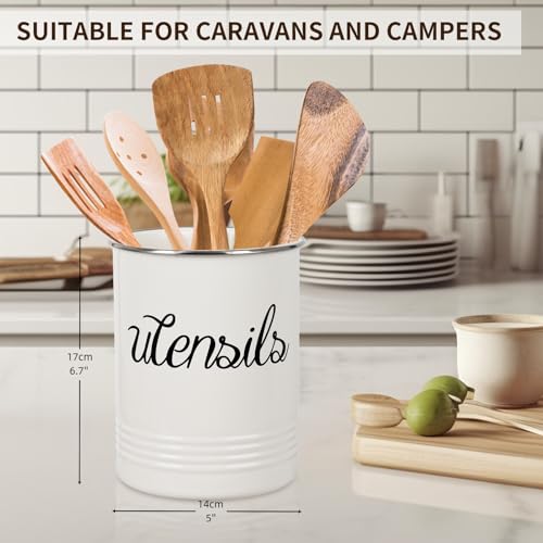 LiuLiXia Magnetic RV Utensil Holder Portable Metal Cutlery Organizer for Campers and Kitchen with Adhesive Magnet Stylish Countertop Organizer and Kitchen Decor Caddy - Image 3
