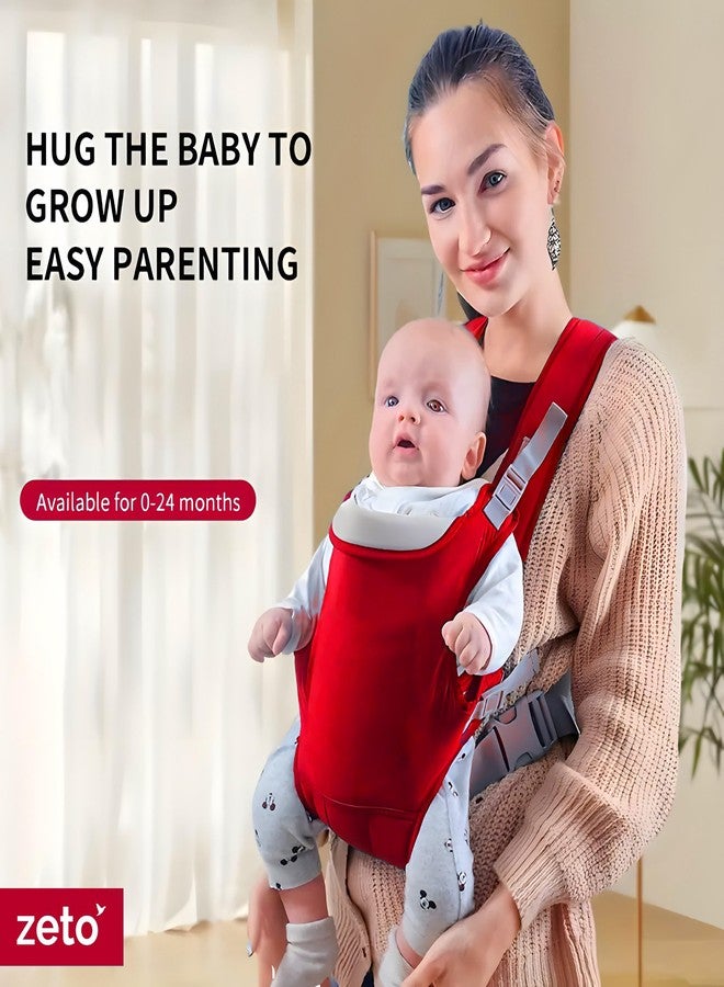 ZETO Newborn New Born Baby Carrier Bag For 0 To 2 Years|Max Weight 15Kg|Adjustable Straps With 4 Comfortable Carrying Positions|Lightweight & Travel Friendly,Red - Image 5