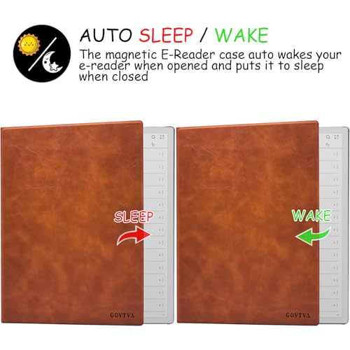 GOVTVA Magnetic Case for Onyx Boox Tablet Note Max 13.3 / Boox Tab X C 13.3 Color Ultra-Thin Lightweight Leather Cover with Magnetic Pen Buckle, Auto Sleep/Wake & Magnetic Closure (Vintage Brown) - Image 5