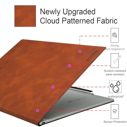 GOVTVA Magnetic Case for Onyx Boox Tablet Note Max 13.3 / Boox Tab X C 13.3 Color Ultra-Thin Lightweight Leather Cover with Magnetic Pen Buckle, Auto Sleep/Wake & Magnetic Closure (Vintage Brown) - Image 4