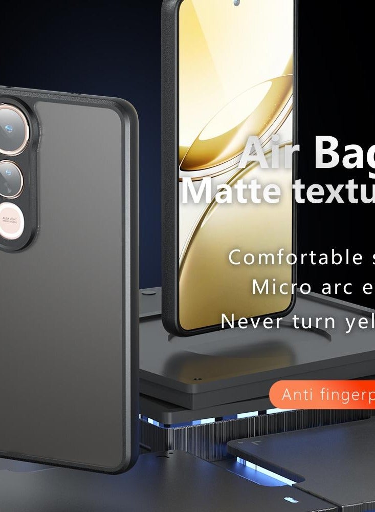 Case Cover Shockproof Hard PC Back Soft TPU Frame Matte Black Slim Protective Cover Compatible with  Vivo V50 Lite ( Black) - Image 4