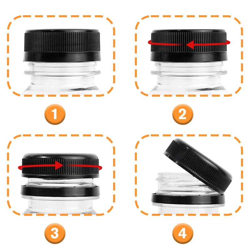 Leaflai Juice Bottles - 12oz Bottles with Lids, 6 pcs Plastic Juice Containers with Caps Reusable Drink Containers for Juice Milk Coffee Water Smoothie and Other Beverages Christmas gifts - Image 3