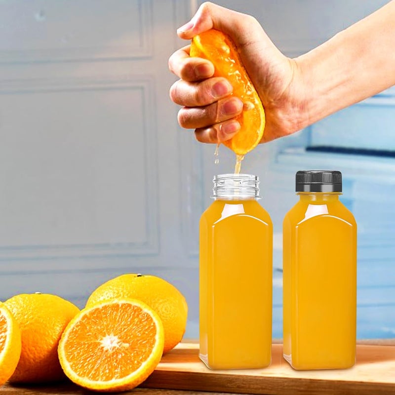 Leaflai Juice Bottles - 12oz Bottles with Lids, 6 pcs Plastic Juice Containers with Caps Reusable Drink Containers for Juice Milk Coffee Water Smoothie and Other Beverages Christmas gifts - Image 5