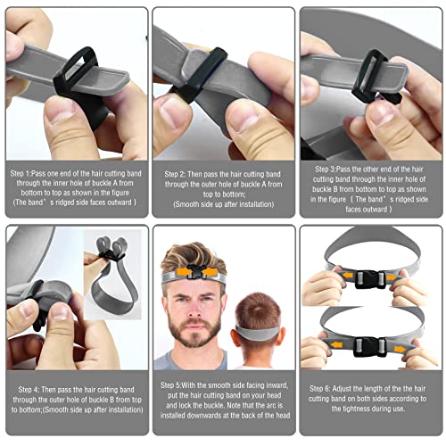 AOMGD Adjustable Hair Trimming Guide and Neckline Shaving Template,DIY Self Haircutting System, Shaving and Keeping a Clean and Straight Neck Hairline,Easy Use Tool Soft Portable (Grey) - Image 4
