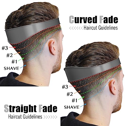 AOMGD Adjustable Hair Trimming Guide and Neckline Shaving Template,DIY Self Haircutting System, Shaving and Keeping a Clean and Straight Neck Hairline,Easy Use Tool Soft Portable (Grey) - Image 2
