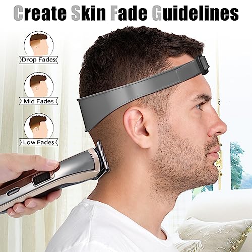 AOMGD Adjustable Hair Trimming Guide and Neckline Shaving Template,DIY Self Haircutting System, Shaving and Keeping a Clean and Straight Neck Hairline,Easy Use Tool Soft Portable (Grey) - Image 3