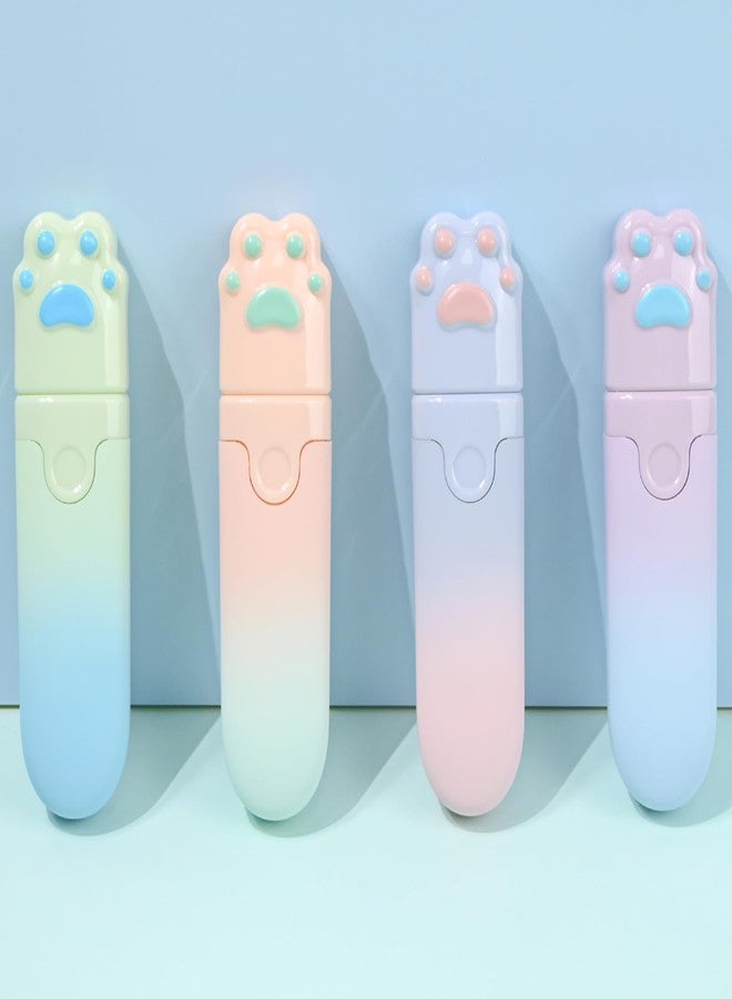 Temiary 4Pcs Cute White Correction Tapes, Retractable White Smooth Pull Out Pen for Instant Correction, Easy to Use, Aesthetic Applicator Set for Students School Office Supplies (Cat Paw) - Image 1