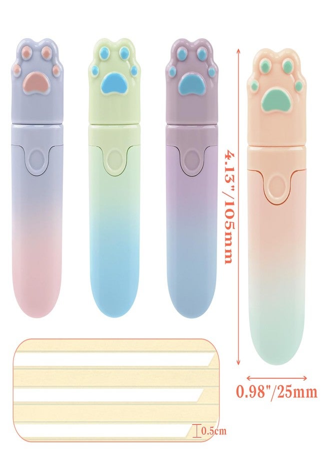 Temiary 4Pcs Cute White Correction Tapes, Retractable White Smooth Pull Out Pen for Instant Correction, Easy to Use, Aesthetic Applicator Set for Students School Office Supplies (Cat Paw) - Image 3