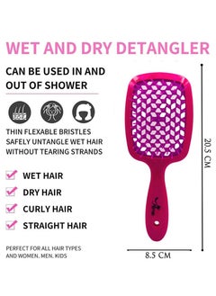 PRIME Hair Brush Professional Detangler Superbrush Scalp Massage Comb Paddle Brush Ribs Comb Vented Detangling Hair Brush for Long, Thick, Thin, Curly Tangled, Wet Dry Hair Detangler for Men and Women  - Image 4