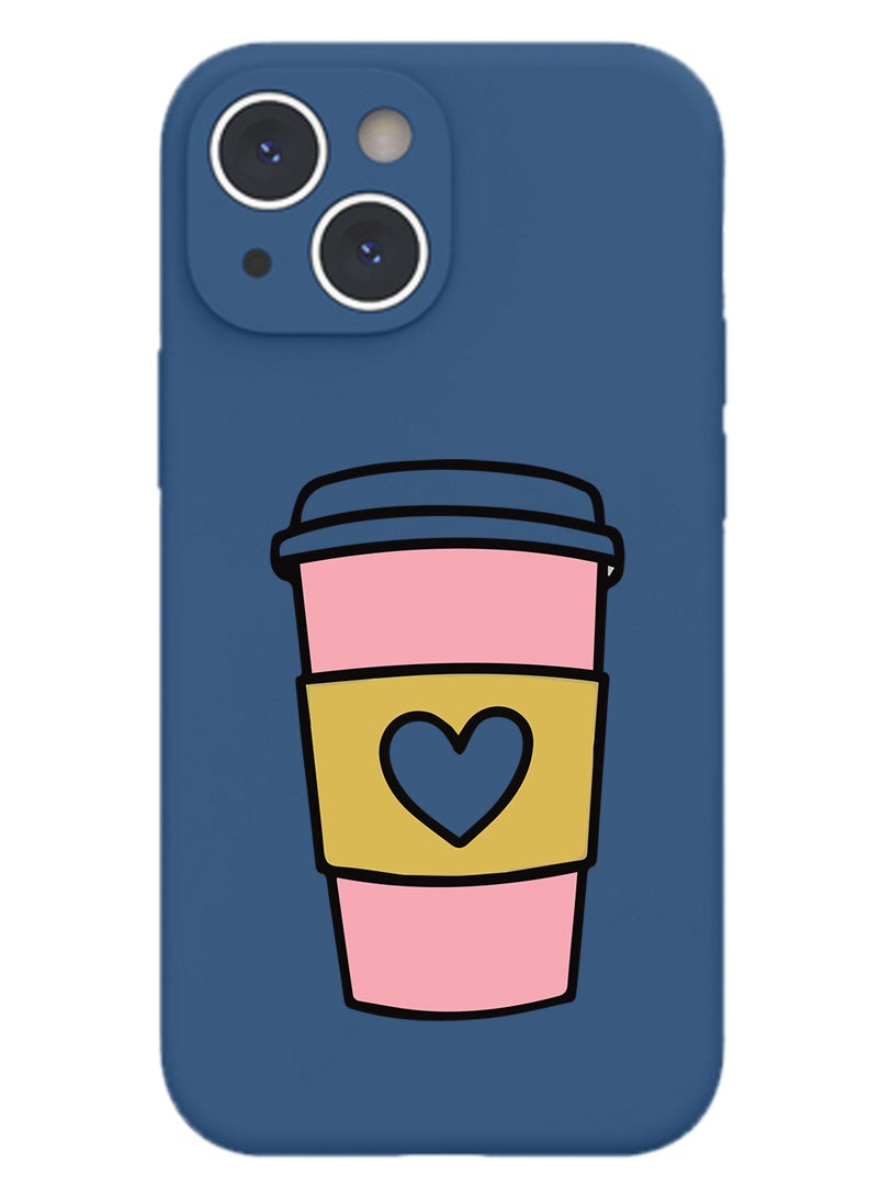 Theodor Protective Slim Fit Case Liquid Silicone Cover with Full Body Protection Anti-Scratch Shockproof Case For iPhone 14 Blue  - Coffee - Image 1