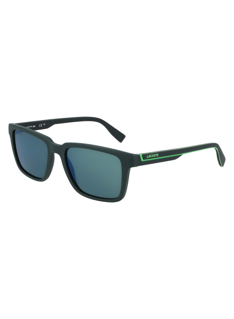 LACOSTE FULL RIM BIO INJ-G820 MODIFIED RECTANGLE LACOSTE SUNS L6032S  5418 (301) MATTE GREEN - Image 2
