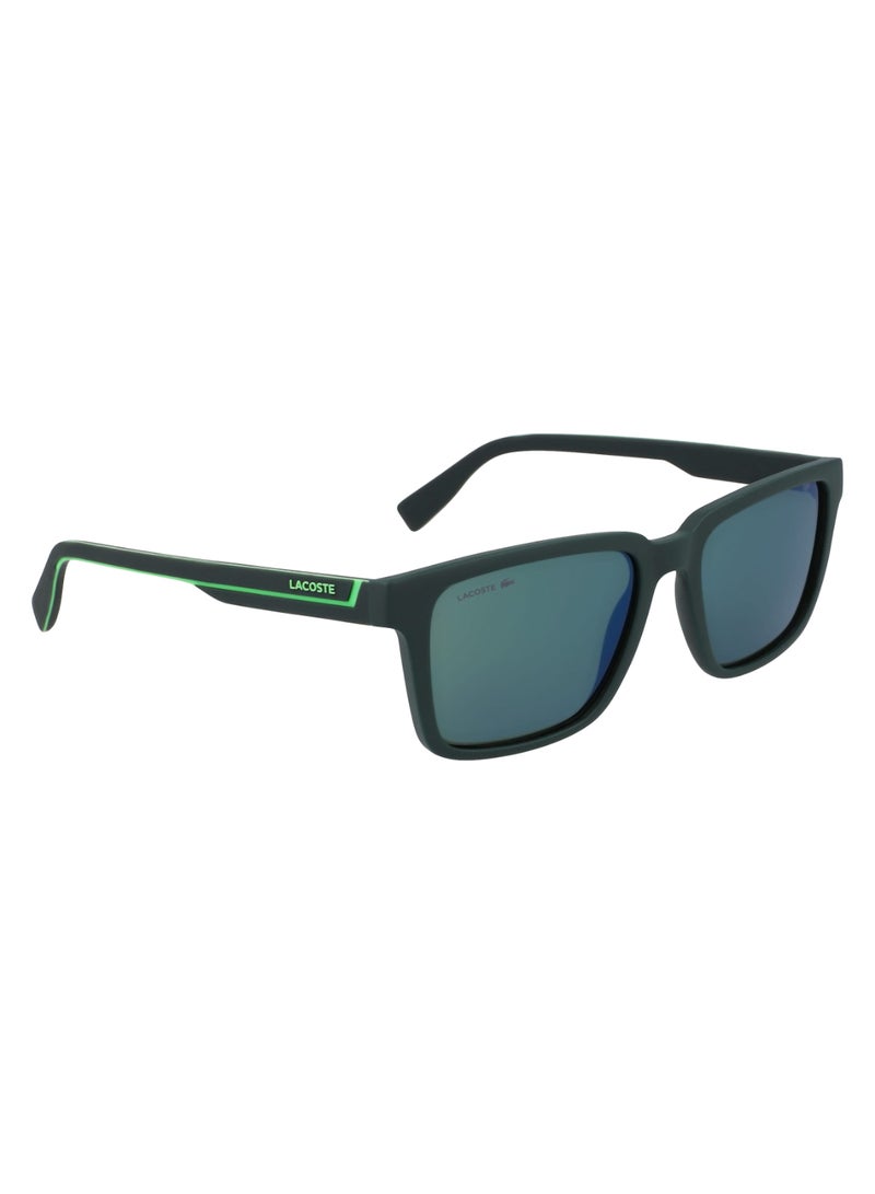 LACOSTE FULL RIM BIO INJ-G820 MODIFIED RECTANGLE LACOSTE SUNS L6032S  5418 (301) MATTE GREEN - Image 3