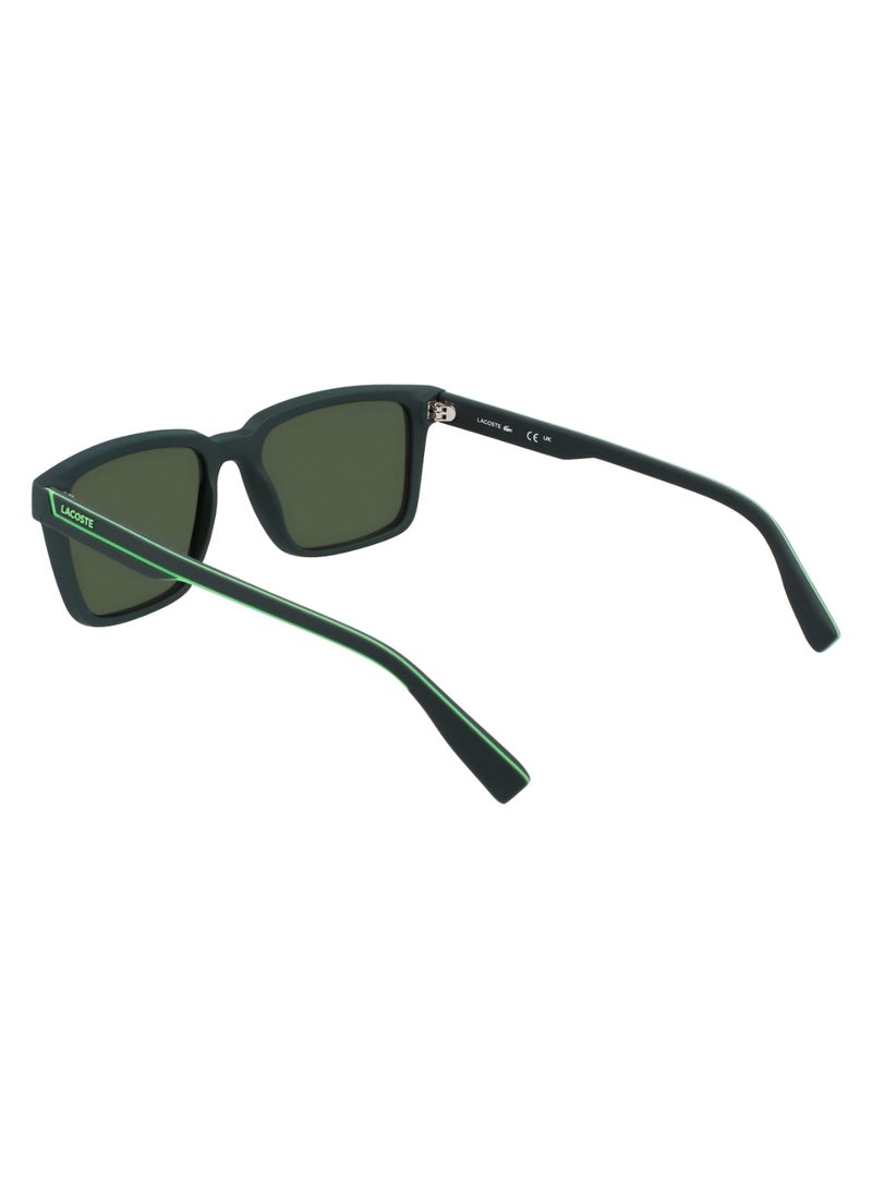 LACOSTE FULL RIM BIO INJ-G820 MODIFIED RECTANGLE LACOSTE SUNS L6032S  5418 (301) MATTE GREEN - Image 5