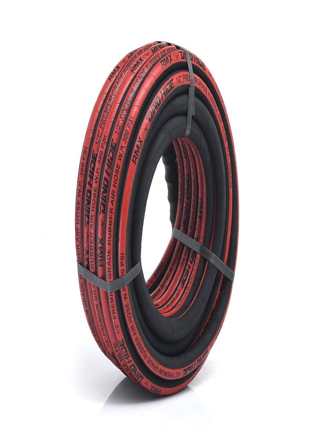BluBird Dino-Hide WLEPRO1250 1/2" x 50' Heavy-Duty Rubber Air Hose - 300 PSI, Lightweight, Kink-Resistant, Oil & Weather Resistant, 4-Finger Grip, 12-Point Lock, Corrosion-Resistant 1/4" Brass Fittings - Image 2