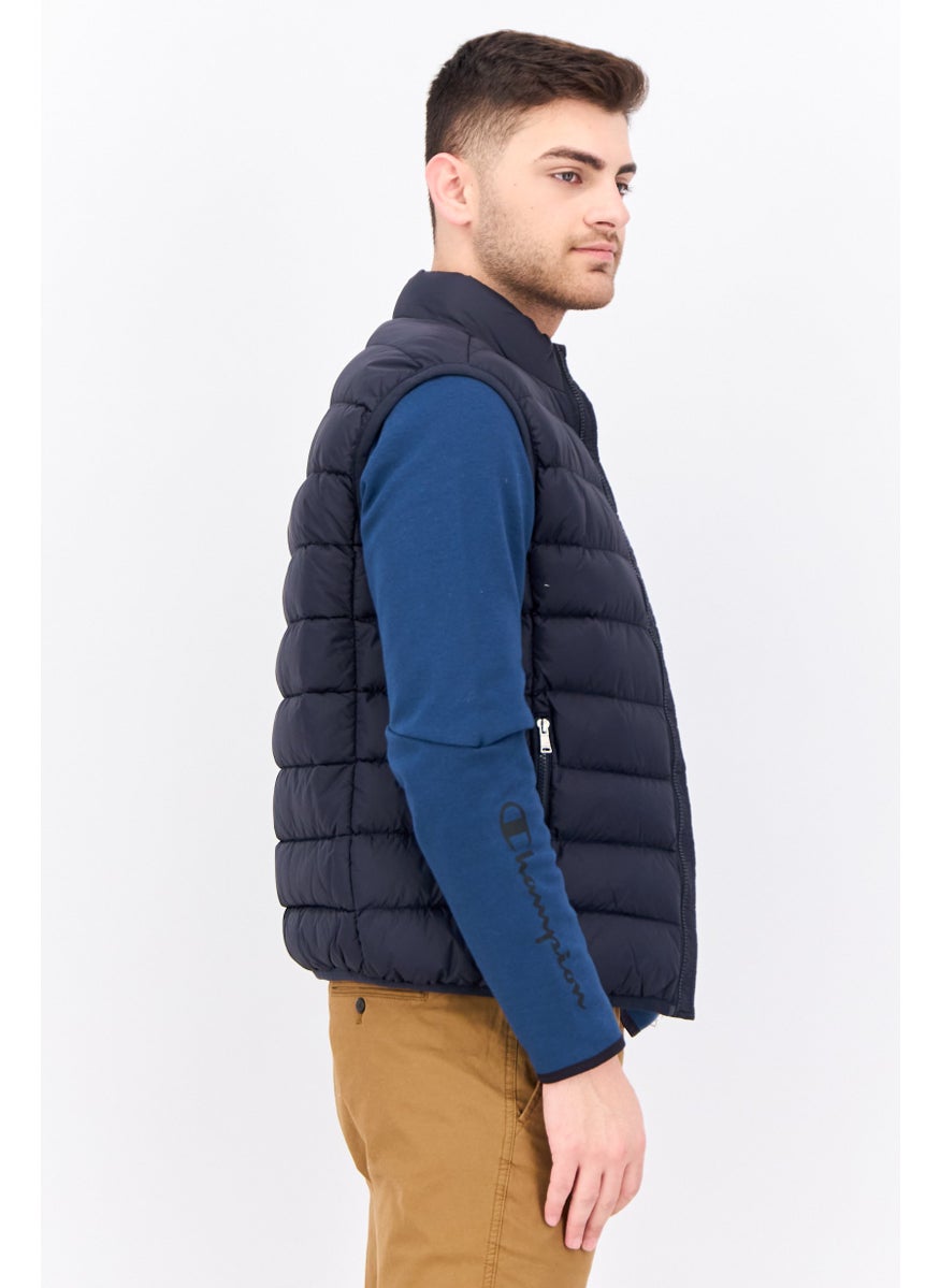Sorbino - Men Quilted Puffer Jacket Vest, Dark Navy - Image 1