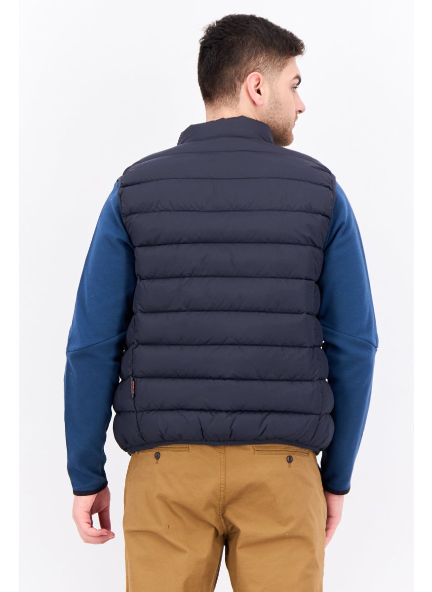 Sorbino - Men Quilted Puffer Jacket Vest, Dark Navy - Image 1