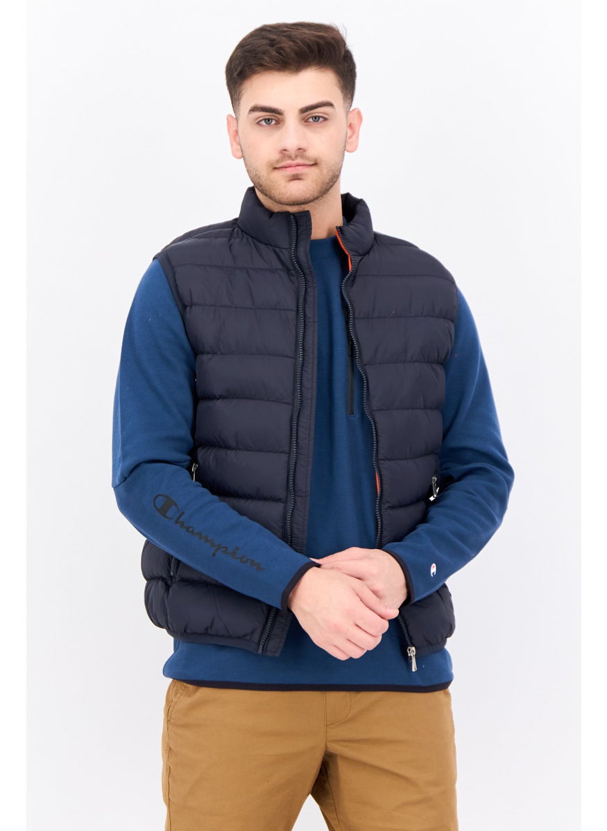 Sorbino - Men Quilted Puffer Jacket Vest, Dark Navy - Image 1