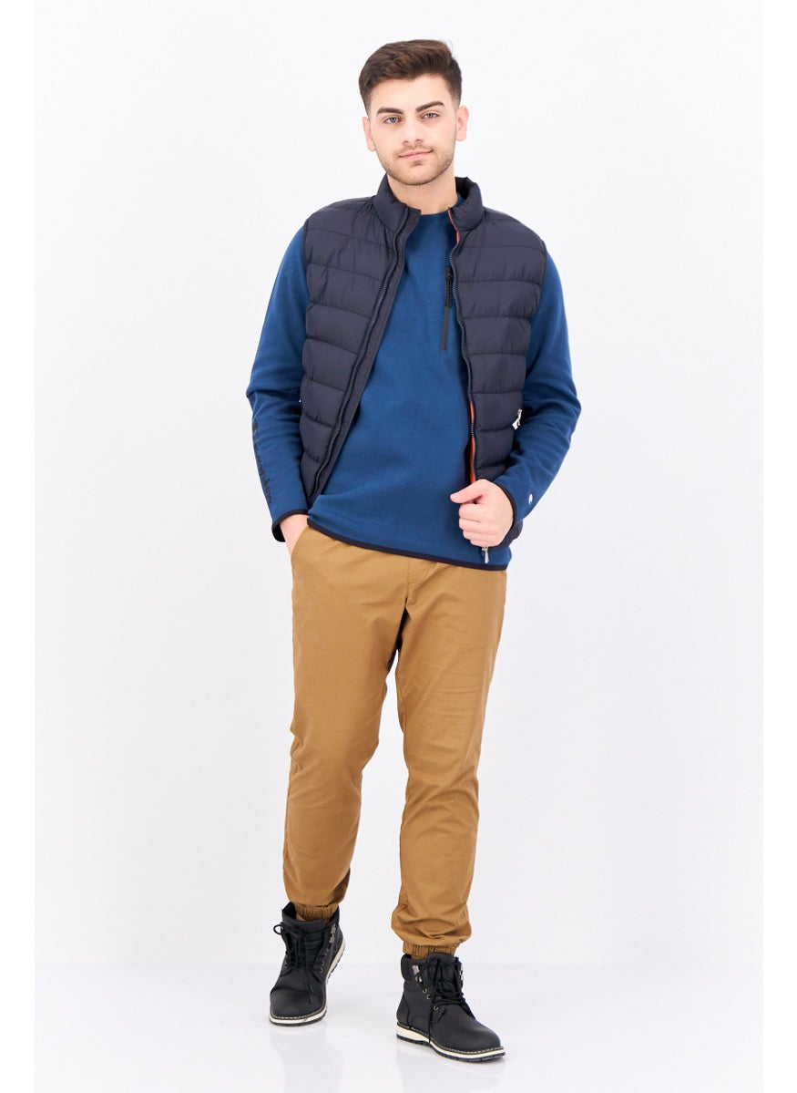 Sorbino - Men Quilted Puffer Jacket Vest, Dark Navy - Image 1