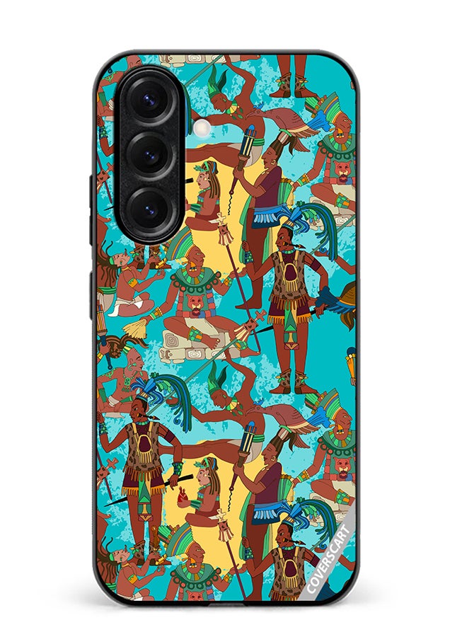 VR CREATIVE Protective Case Cover For Samsung Galaxy S25 Ancient Mayan Mural Design Multicolour