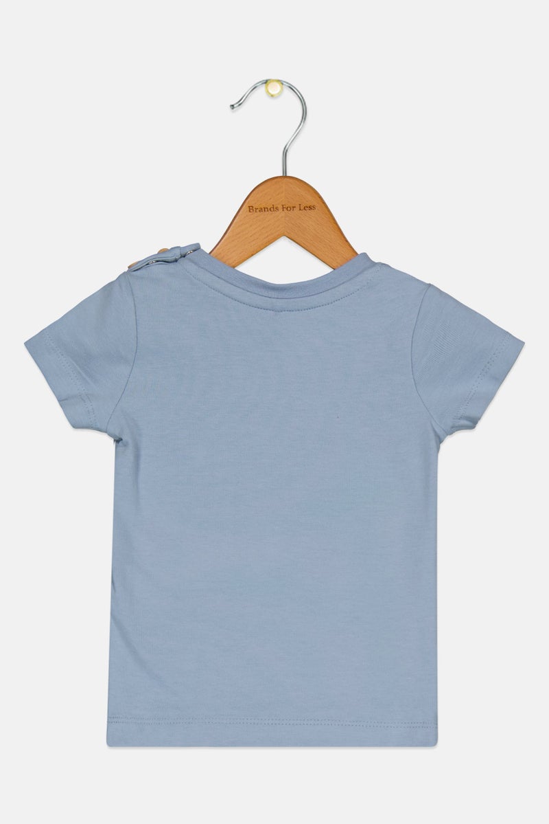 NAME IT Toddlers Boy Graphic Print Short Sleeves Top, Blue - Image 2