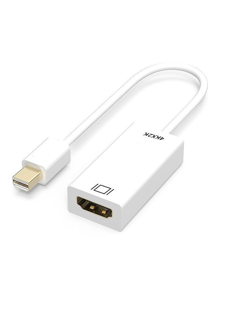 Mini DisplayPort (Mini DP) to HDMI Adapter – White 4K Video Converter for MacBook, Surface, Laptop to Monitor, TV, Projector – Audio & Video Sync, Plug & Play, Lightweight Design for Presentations, Gaming, Movies  - Image 2