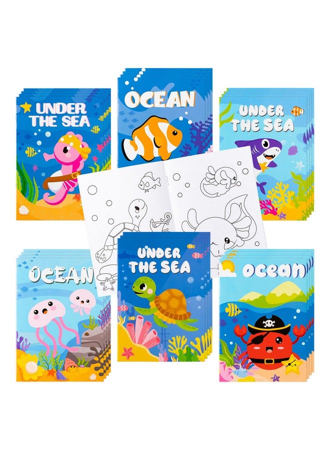 ANGOLIO 24Pcs Ocean Animals Coloring Books Bulk For Kids Mini Diy Art Drawing Book Set For Shark Seahorse Jellyfish Under The Sea Animal Theme Kindergarten School Classroom Rewards Goodie Bag Filler - Image 1