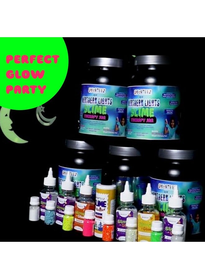 SMARTEEZ Northern Lights Slime Therapy JAR | Glow in The Dark Slime KIT | Slime Making KIT | 25+ Slime BATCHES | Glow in Dark Slime | NEON Slime | Non Toxic | Safe | Kid Friendly | Jelly Putty Toys - Image 3