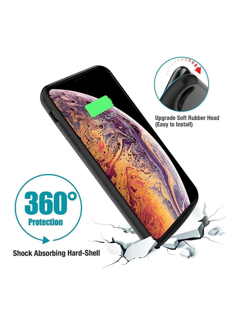 Ntech - Battery Case For (iPhone XS Max, 4000mAh Slim Portable Protective Charging Case Compatible With For (iPhone XS Max (6.5 inch) With Carplay Extended Rechargeable Extended Battery Charger Case (Black) - Image 1