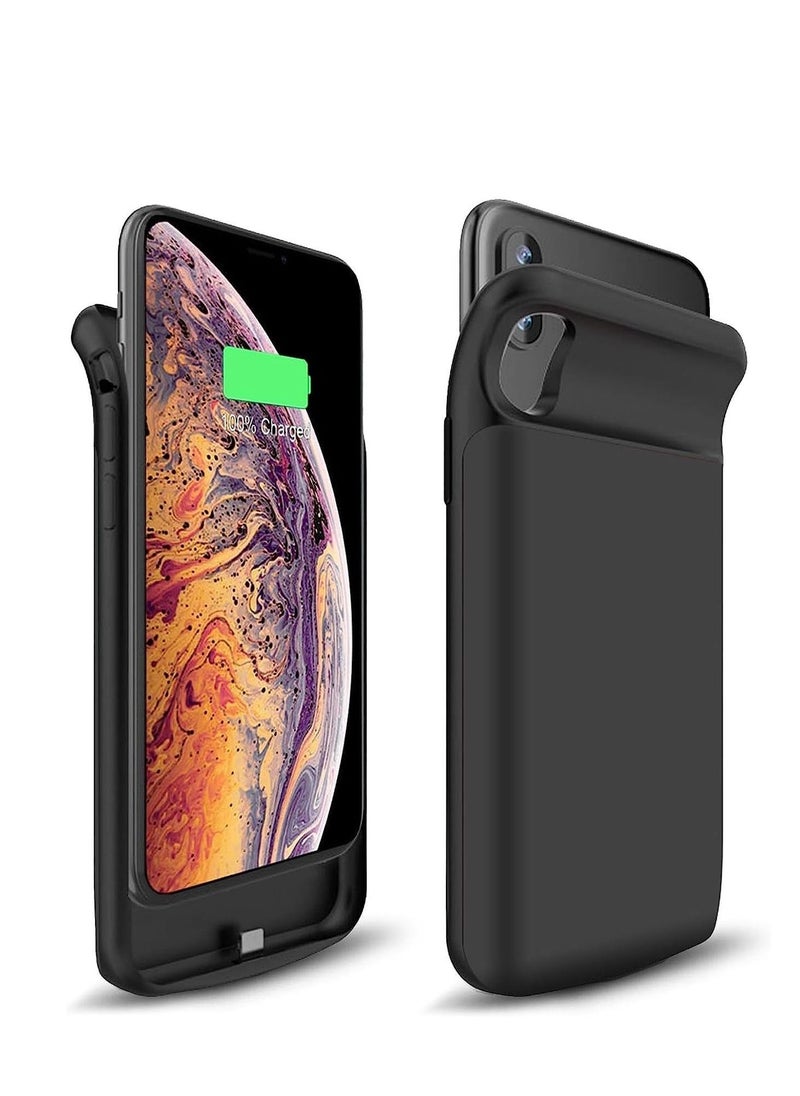 Ntech - Battery Case For (iPhone XS Max, 4000mAh Slim Portable Protective Charging Case Compatible With For (iPhone XS Max (6.5 inch) With Carplay Extended Rechargeable Extended Battery Charger Case (Black) - Image 1
