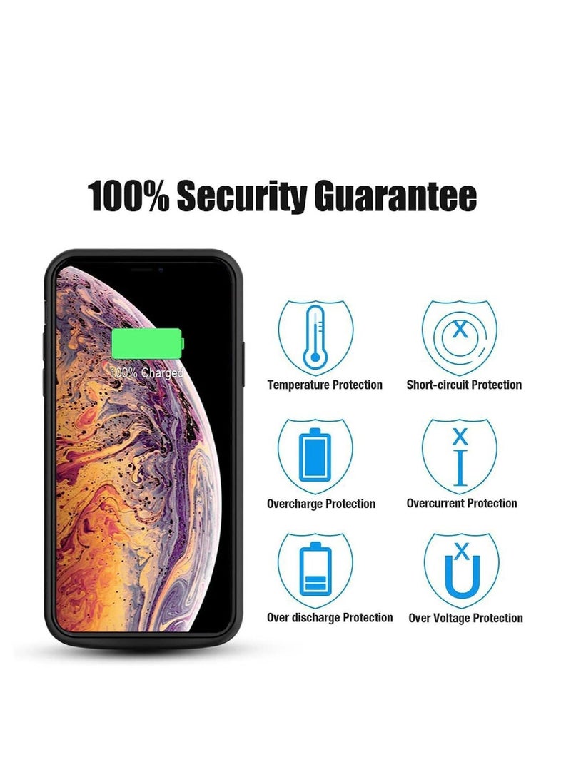 Ntech - Battery Case For (iPhone XS Max, 4000mAh Slim Portable Protective Charging Case Compatible With For (iPhone XS Max (6.5 inch) With Carplay Extended Rechargeable Extended Battery Charger Case (Black) - Image 1