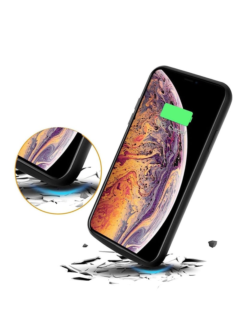 Ntech - Battery Case For (iPhone XS Max, 4000mAh Slim Portable Protective Charging Case Compatible With For (iPhone XS Max (6.5 inch) With Carplay Extended Rechargeable Extended Battery Charger Case (Black) - Image 1